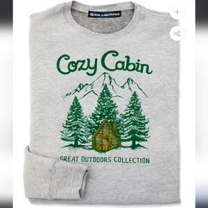 Kiel James Patrick Cozy Cabin Gray Crewneck Sweater